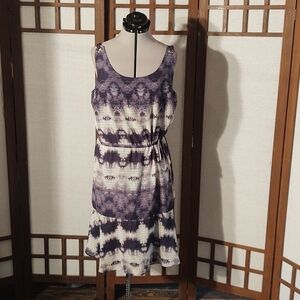 Libby. Edelman Blue, Gray, and White Tie Dye Dress Sz M